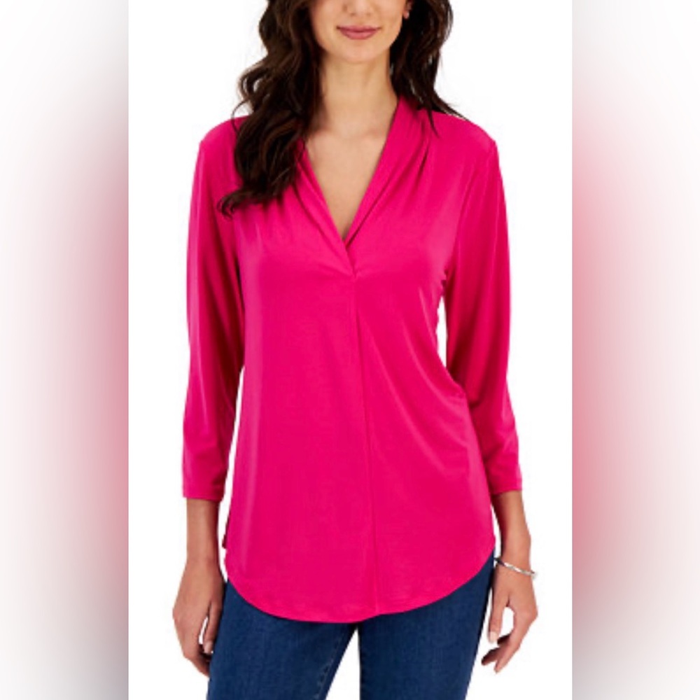 NWT Charter Club Women's Pink Blouse Petite Medium New With Tags
